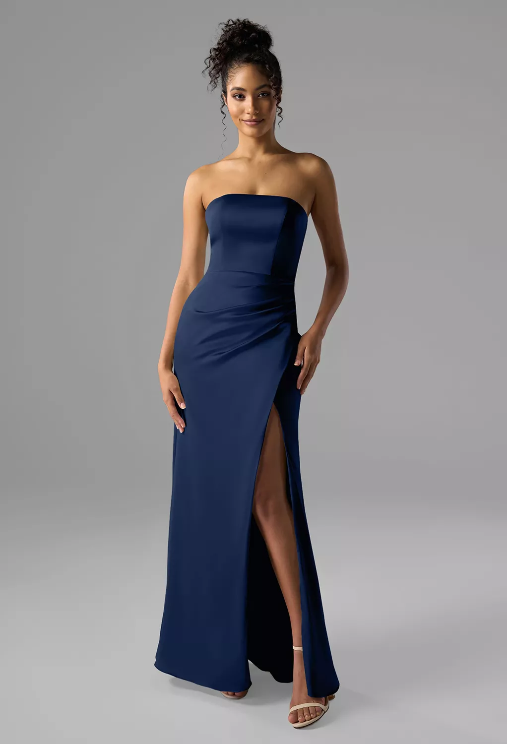AW Syeda Dark Navy  Long Bridesmaid Dresses